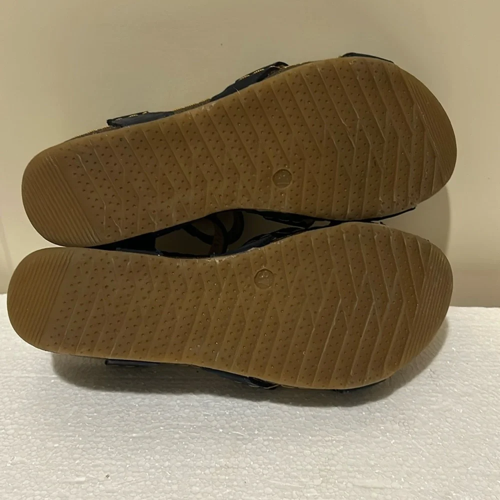 Like New! Poppy cork Wedge suede strap sandals cushion insoles size 37 dark blue